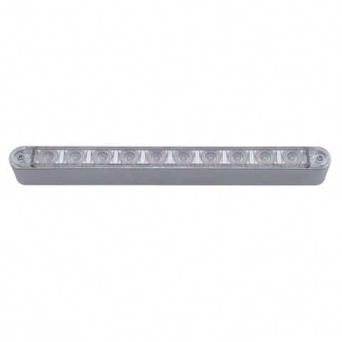 10 LED 9" Turn Signal Light Bar With Bezel - Amber LED/Clear Lens