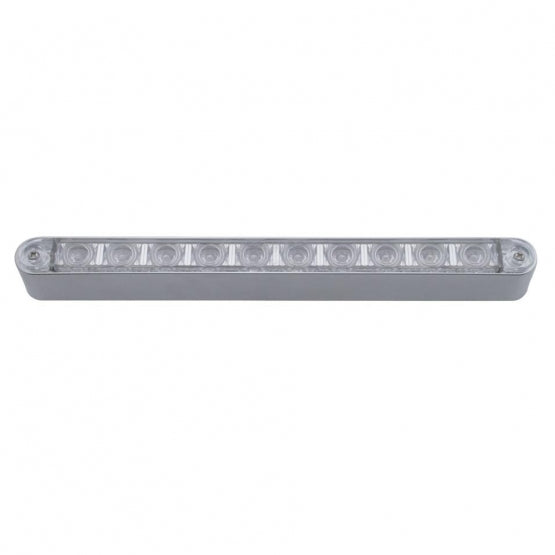 10 LED 9" Turn Signal Light Bar With Bezel - Amber LED/Clear Lens