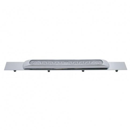 Chrome Top Mud Flap Plate With 11 LED 17" Light Bar - Amber LED/Clear Lens (Each)