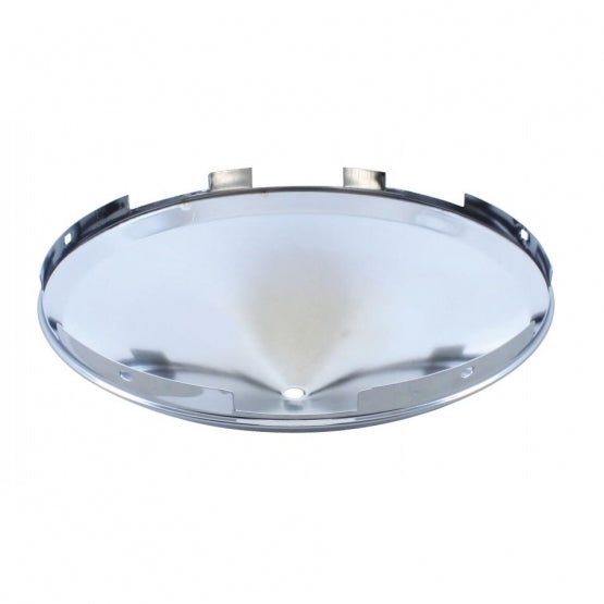 6 Uneven Notched Stainless Front Hubcap With Iron Cross Spinner - 7/16" Lip