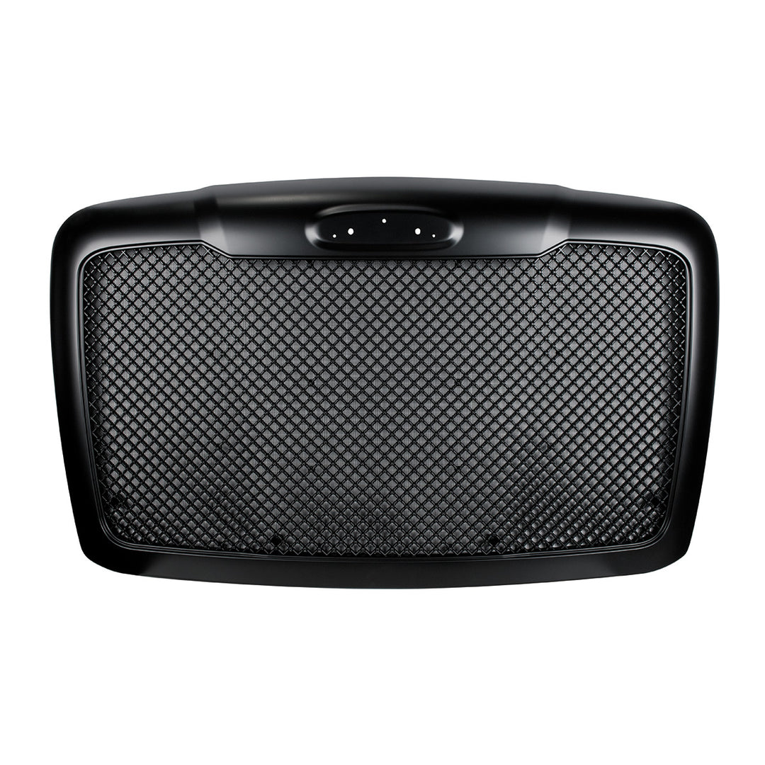 Mesh Black Grille With Bug Screen &amp; Logo Mount Made For 2008-2017 Freightliner Cascadia
