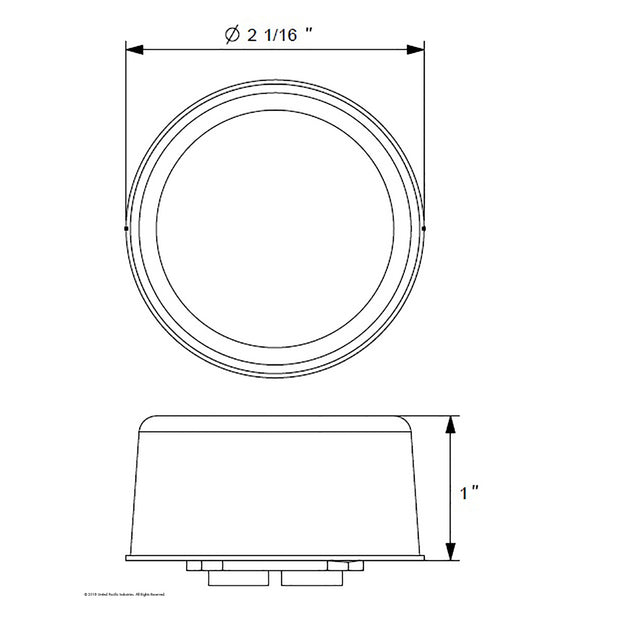 7 LED 2" Round Light (Clearance/Marker) - Amber LED/Clear Lens