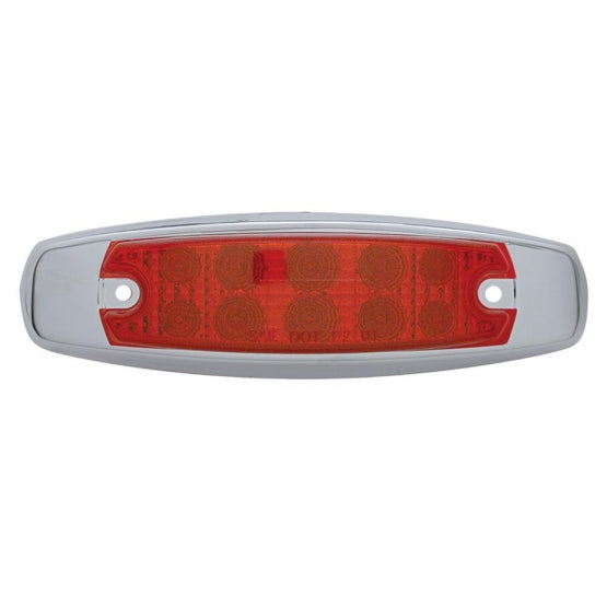 10 LED Reflector Rectangular Light (Clearance/Marker) - Red LED/Red Lens