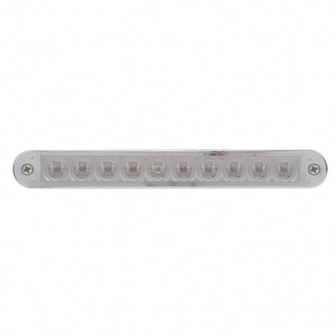 10 LED 6-1/2" Turn Signal Light Bar With Bezel - Amber LED/Clear Lens