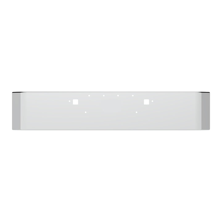 SS Clad Aluminum Bumper For 2008-2023 Peterbilt 389 - Curved Ends