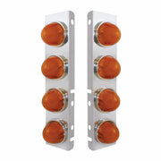 SS Front Air Cleaner Bracket With 8X 9 Amber LED Watermelon GloLight For PB Trucks -Amber Lens