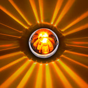 Star-Burst Glass Watermelon Light Flush Mount Kit-Amber LED/Dark Amber Lens