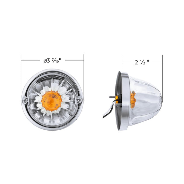 Glass Watermelon Light Kit With LED Light-Amber LED/Clear Lens