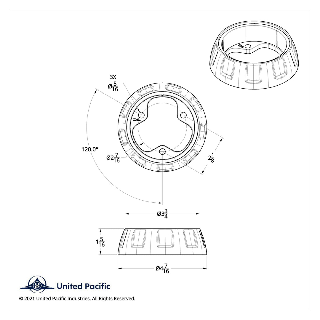 Steering Wheel Horn Bezel - Cadmium Orange