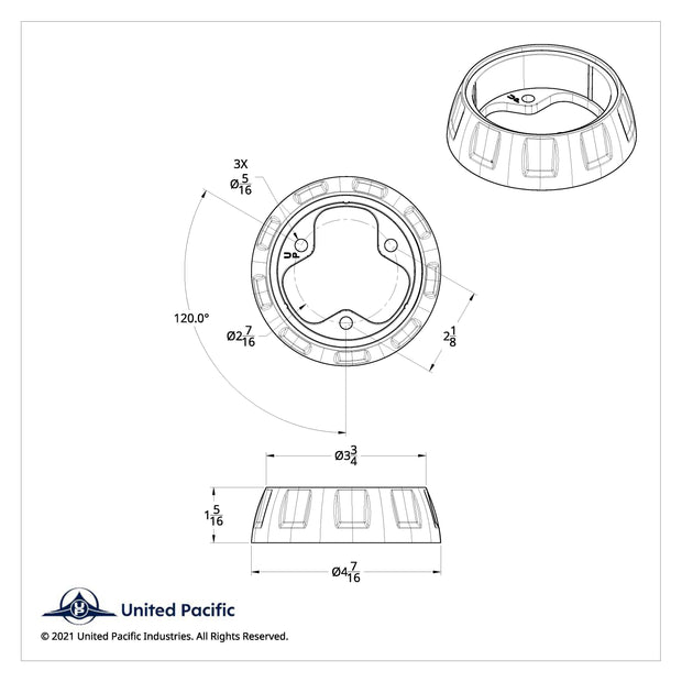 Steering Wheel Horn Bezel - Cadmium Orange