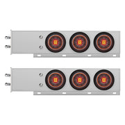 2-1/2" Bolt Pattern Chrome Spring Loaded Bar W/6X 4" 13 LED Abyss Lights - Red LED/Clear Lens (Pair)