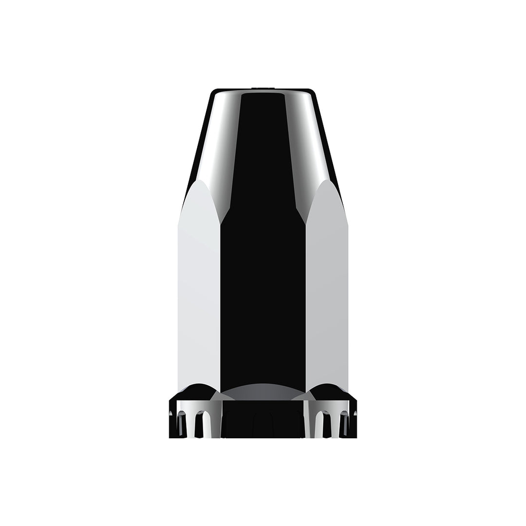 33mm X 4" Chrome Plastic Extra Tall Nut Covers With Flange - Thread-On (60-Pack)