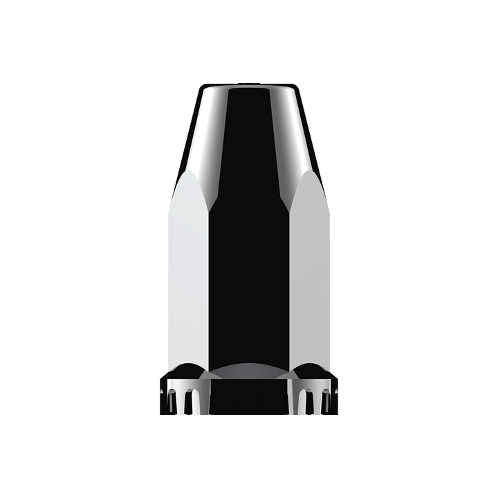 33mm X 4" Chrome Plastic Extra Tall Nut Covers With Flange - Thread-On (60-Pack)