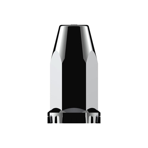 33mm X 4" Chrome Plastic Extra Tall Nut Covers With Flange - Thread-On (60-Pack)
