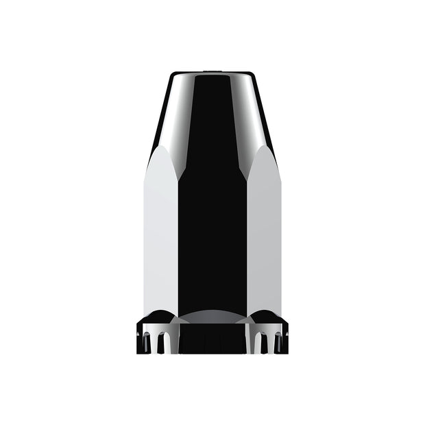33mm X 4" Chrome Plastic Extra Tall Nut Covers With Flange - Thread-On (60-Pack)