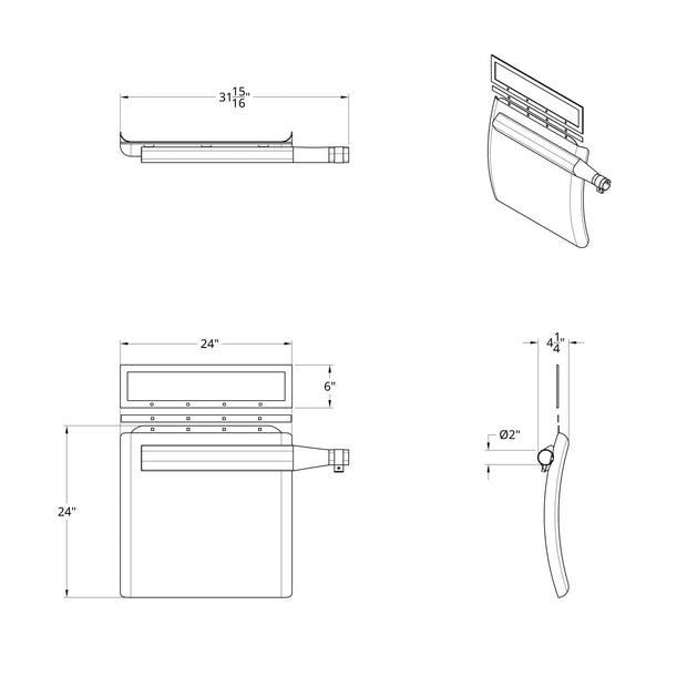 24" X 24" Stainless Quarter Fender Set - Triangle Bracket