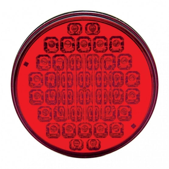 40 LED 4" Round Light (Stop, Turn &amp; Tail) - Red LED/Red Lens