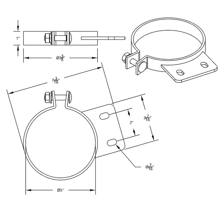 5" Chrome Exhaust Clamp For Peterbilt