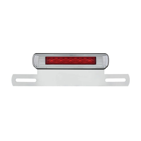 Chrome License Plate Light & Bracket With Red LED 3rd Brake Light - Red LED/Red Lens