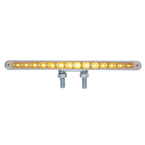 28 LED 12" Double Face Light Bar - Amber & Red LED/Chrome Lens