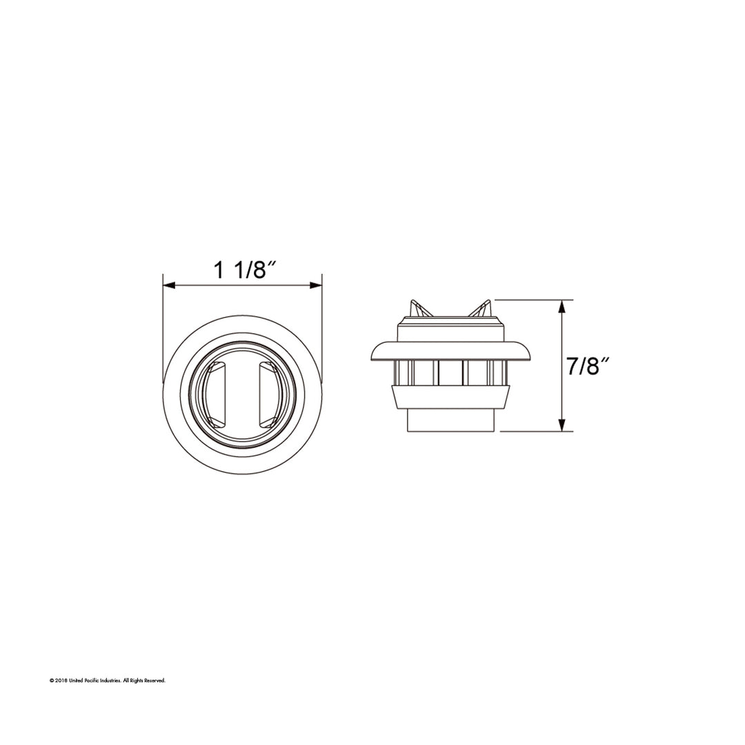 2 LED 3/4" Mini Light With Bezel (Clearance/Marker) - Amber LED/Amber Lens
