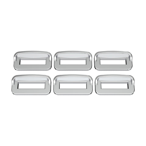 Chrome Plastic Toggle Switch Label Cover With Visor For 2002+ Peterbilt (Card Of 6)