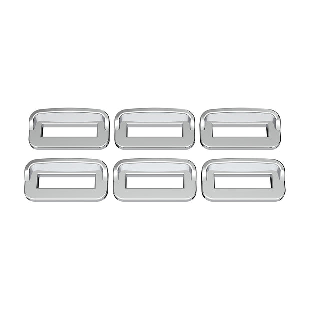 Chrome Plastic Toggle Switch Label Cover With Visor For 2002+ Peterbilt (Card Of 6)