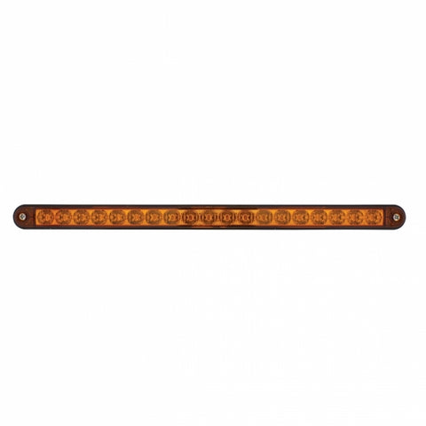 19 LED 12" Reflector Light Bar With Black Housing - Amber LED/Amber Lens