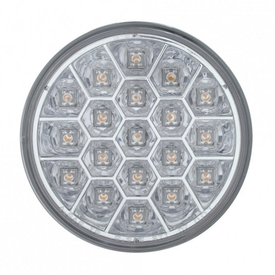 19 LED 4" Reflector Turn Signal Light - Amber LED/Clear Lens