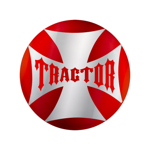 "Tractor" Maltese Cross Air Valve Knob Candy Color Sticker - Candy Red