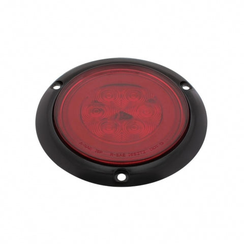 21 LED 4" Round Flange Mount GloLight (Stop, Turn & Tail) - Red LED/Red Lens