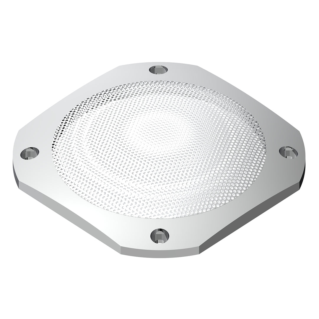 Chrome 4-1/2" Square Speaker Cover For International 9900 (1999-2017), 9400/9300/9200 (1997-2010)