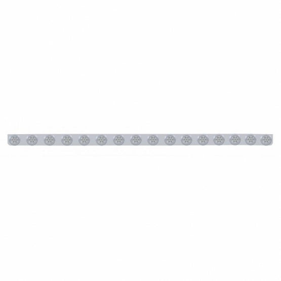 79-1/2" SS Bumper Light Bracket With 16X 7 LED 2" Reflector Lights & Bezels -Amber LED/Clear Lens