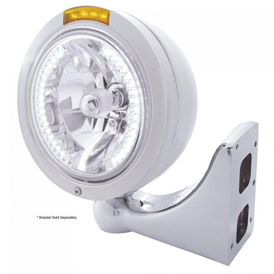 S.S. PB "BULLET" PB HEADLIGHT W/ AMBER DUAL FUNCTION SIGNAL LIGHT - 34 WHITE LED CRYSTAL HALOGEN