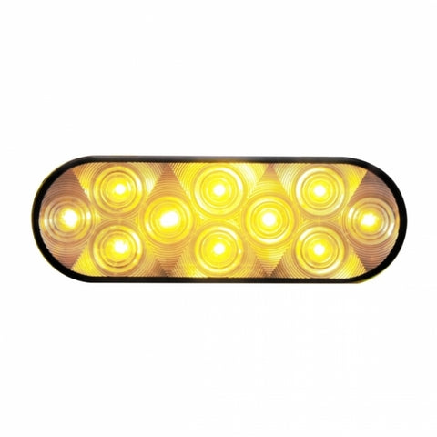 10 AMBER LED OVAL P/T/C LIGHT - CLEAR LENS