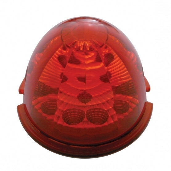 ROUND REFLECTOR CAB LIGHT W/ 17 RED LED WATERMELON LENS - RED LENS 