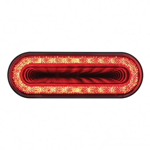 24 LED 6" OVAL S/T/T & P/T/C "MIRAGE" LIGHT - RED LED/RED LENS