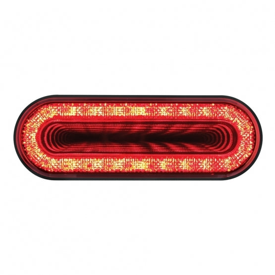 24 LED 6" OVAL S/T/T & P/T/C "MIRAGE" LIGHT - RED LED/RED LENS