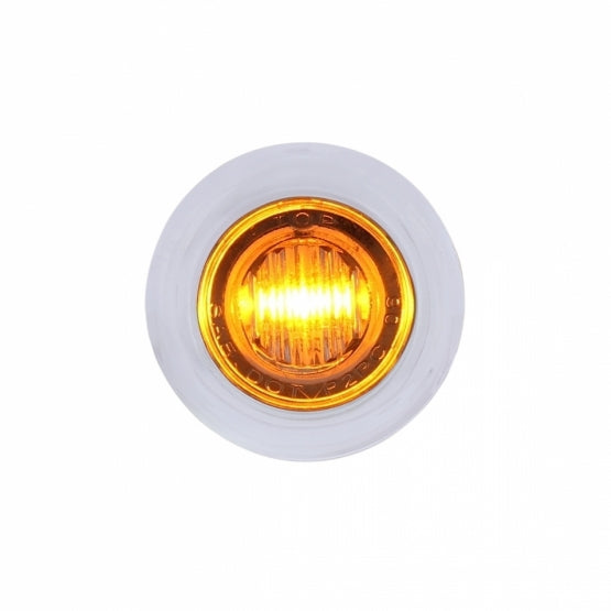 3 LED DUAL FUNCTION MINI AUXILIARY/UTILITY LIGHT WITH BEZEL & PLASTIC WASHER - AMBER LED/CLEAR LENS