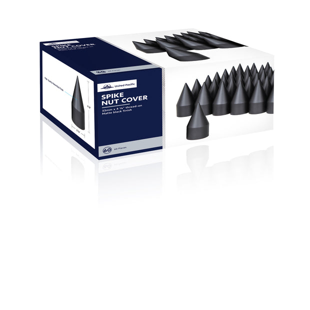 33mm X 4-1/8" Black Spike Nut Cover - Thread-On (60 Pack)