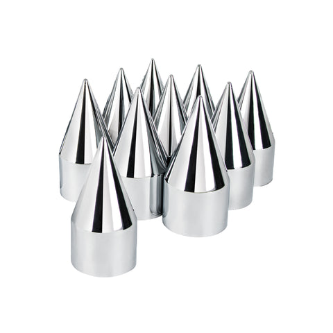 33mm X 4-1/8" Chrome Plastic Spike Nut Cover - Thread-On (Box of 10)