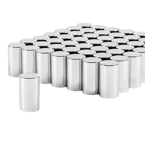 33mm x 3-1/2" Chrome Plastic Cylinder Nut Cover - Thread-On (Color Box of 60)