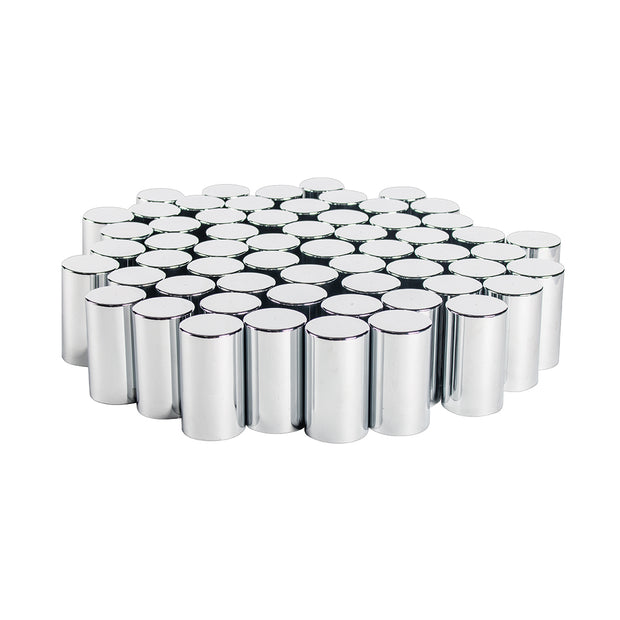 33mm x 3-1/2" Chrome Plastic Cylinder Nut Cover - Thread-On (Color Box of 60)