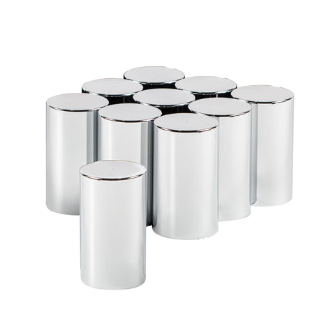 33mm x 3-1/2" Chrome Plastic Cylinder Nut Cover - Thread-On (Color Box of 10)