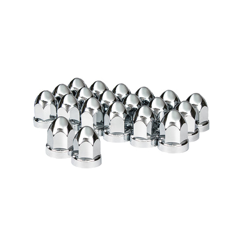 33mm X 2 3/4" Chrome Plastic Bullet Nut Cover W/ Flange - Push-On (Box of 20 )