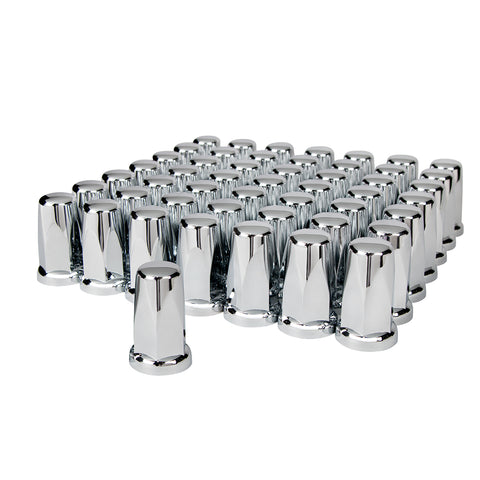 33mm X 3-1/4" Chrome Plastic Tall Classic Nut Cover - Push-On (60 Pack)