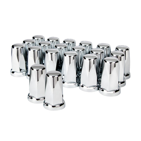 33mm X 3 1/4" Chrome Plastic Tall Nut Cover W/ Flange - Push-On (Box of 20)