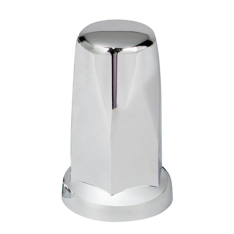 33mm X 3 1/4" Chrome Plastic Tall Nut Cover W/ Flange - Push-On (Box of 20)