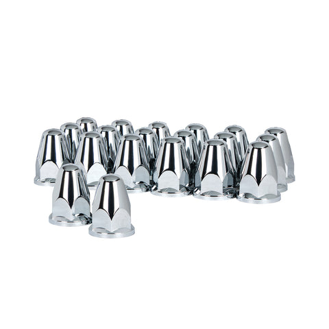 33mm X 2-5/8" Chrome Plastic Bullet Nut Cover W/ Flange - Push-On (Box of 20)