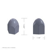 1" X 1 5/8" Chrome Plastic Bullet Nut Cover - Push-On